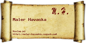 Maler Havaska névjegykártya